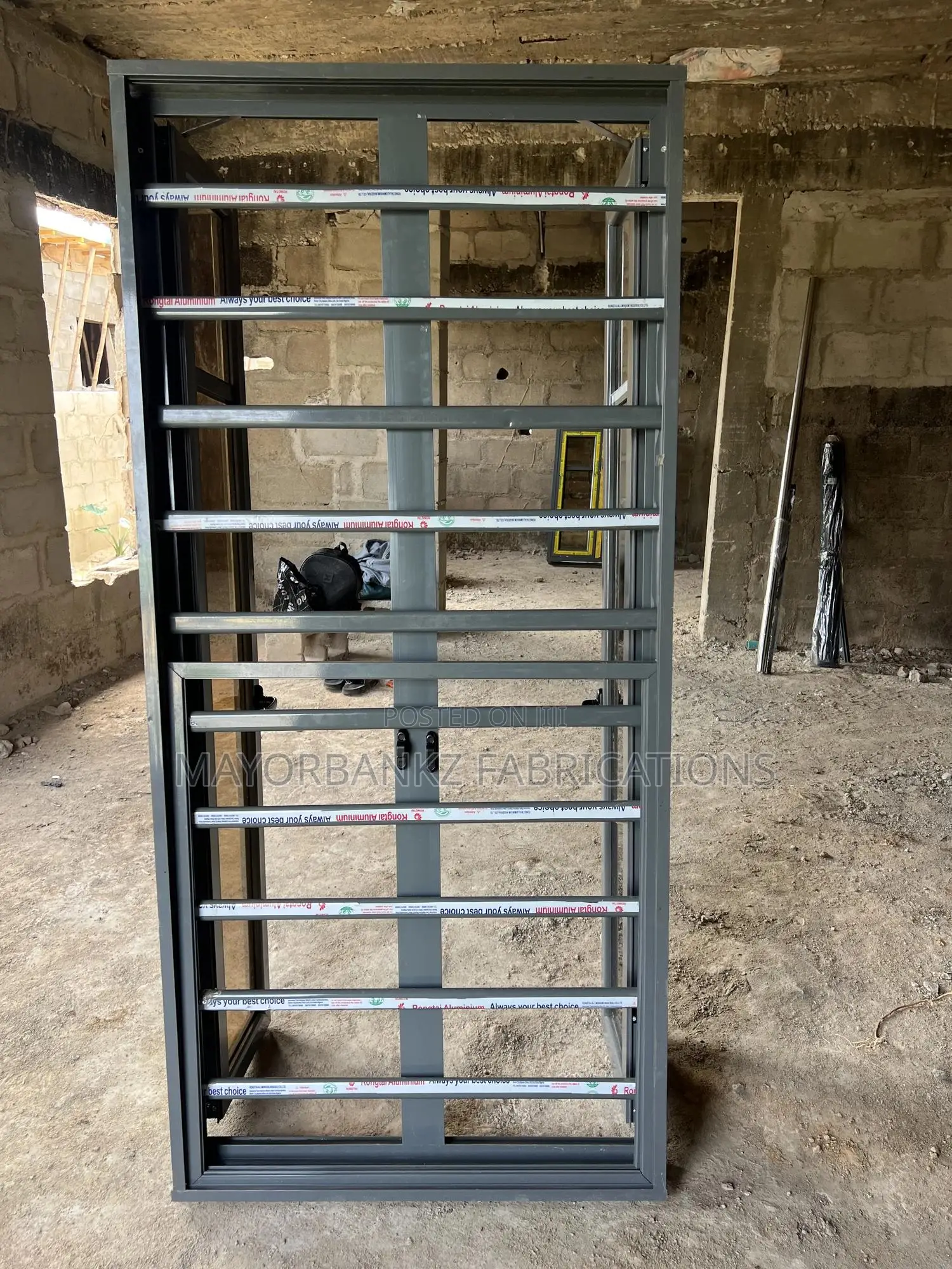 Gray Color 3in 1 Casement Window