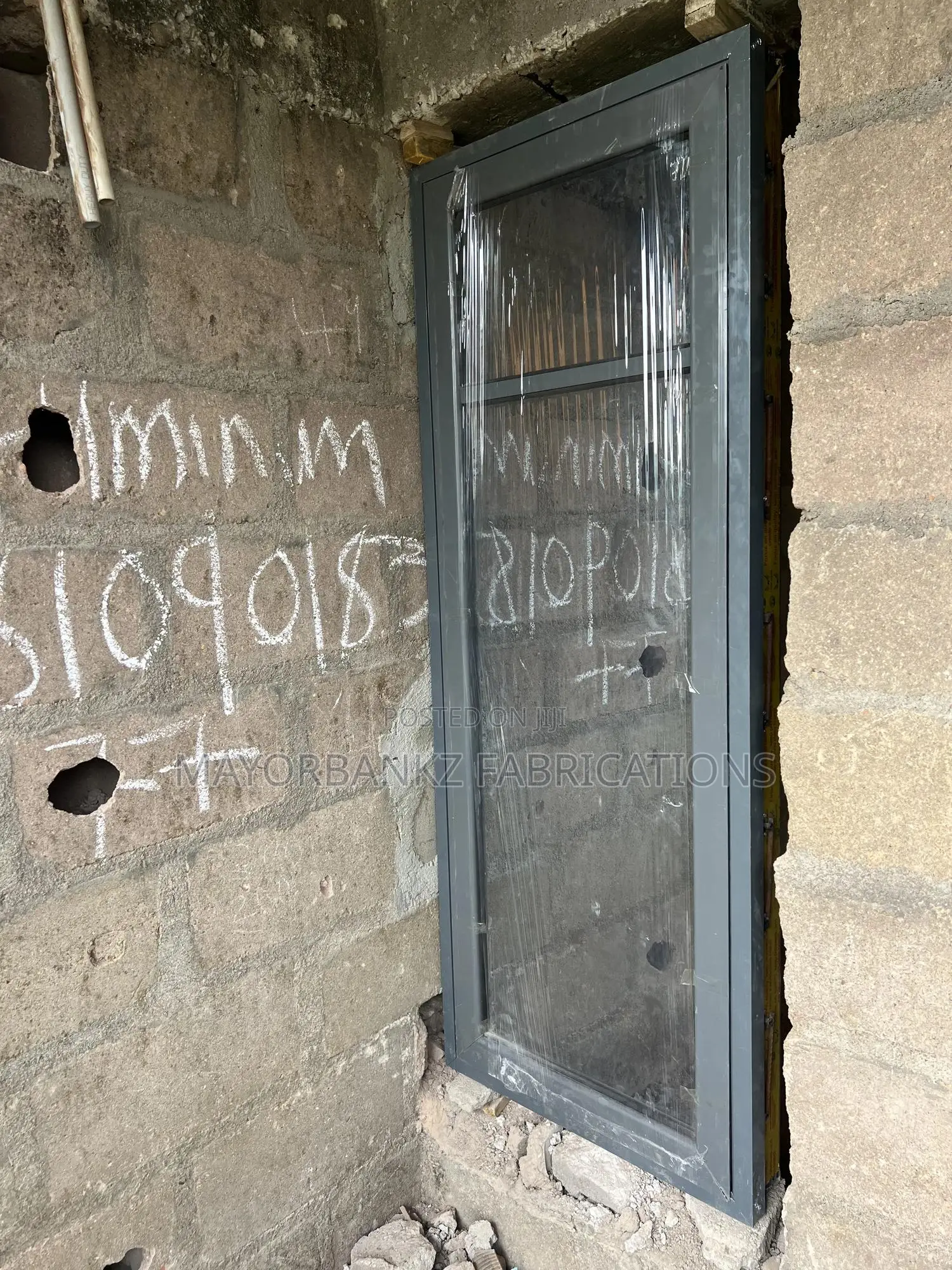 Gray Color 3in 1 Casement Window