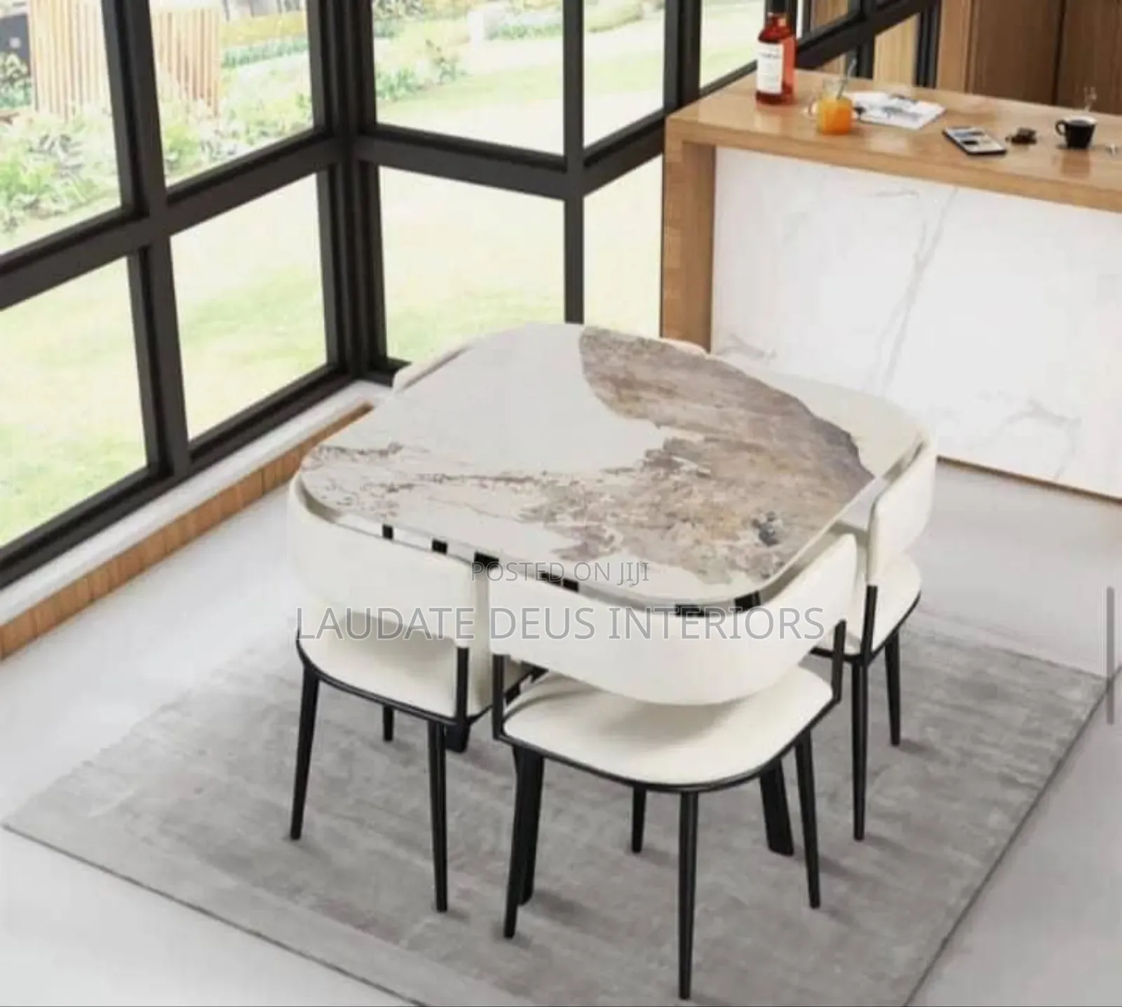 Exquisite Contemporary Mini Marble Top Dining