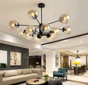 Black Glass Bubble Chandelier