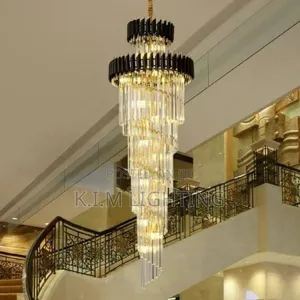 Decor Crystal Lamp Spiral Design Hallway Lobby