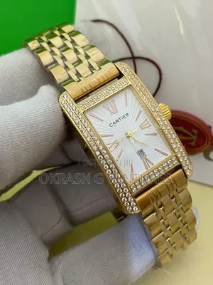 Cartier Ice Head Gold Chain Watch for Unisex
