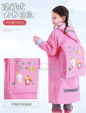 Photo - Quality Children’S Raincoat, Bag Space and Face Shield