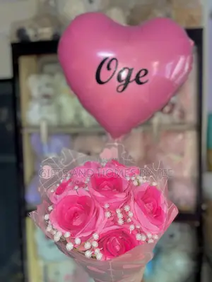 Helium Balloon and Flower Bouquet Package