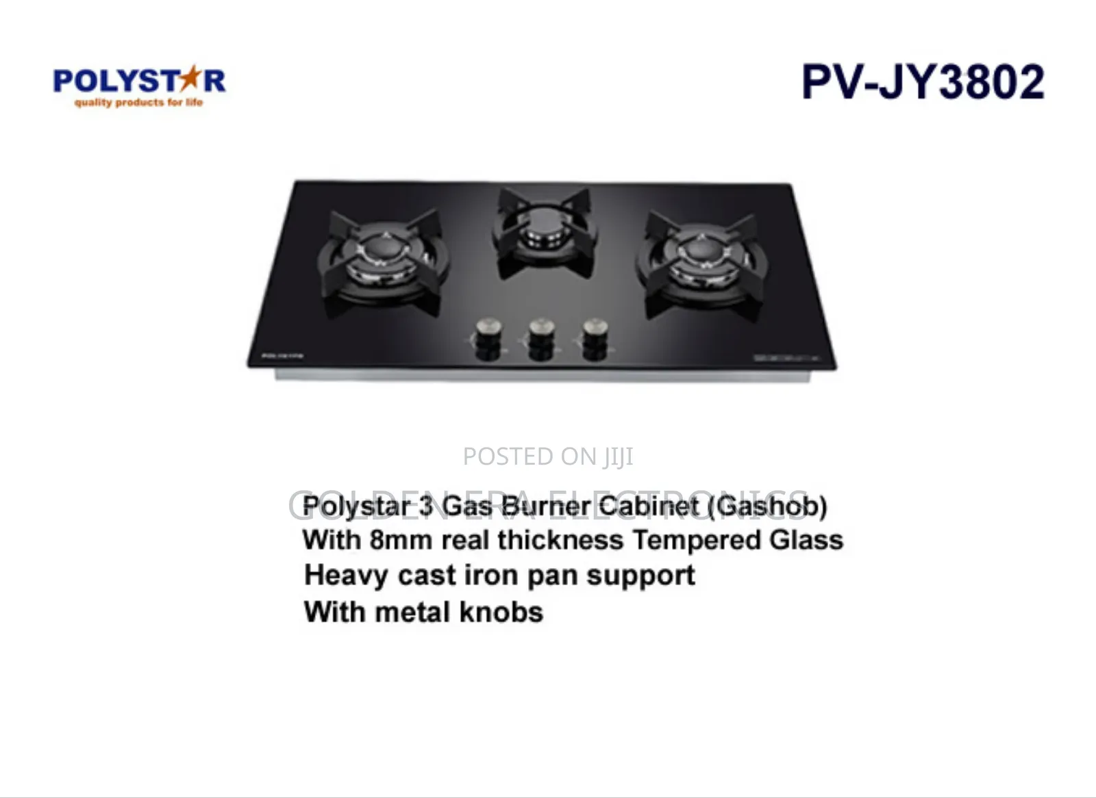 Polystar 3burner Gas Cooker Built-In