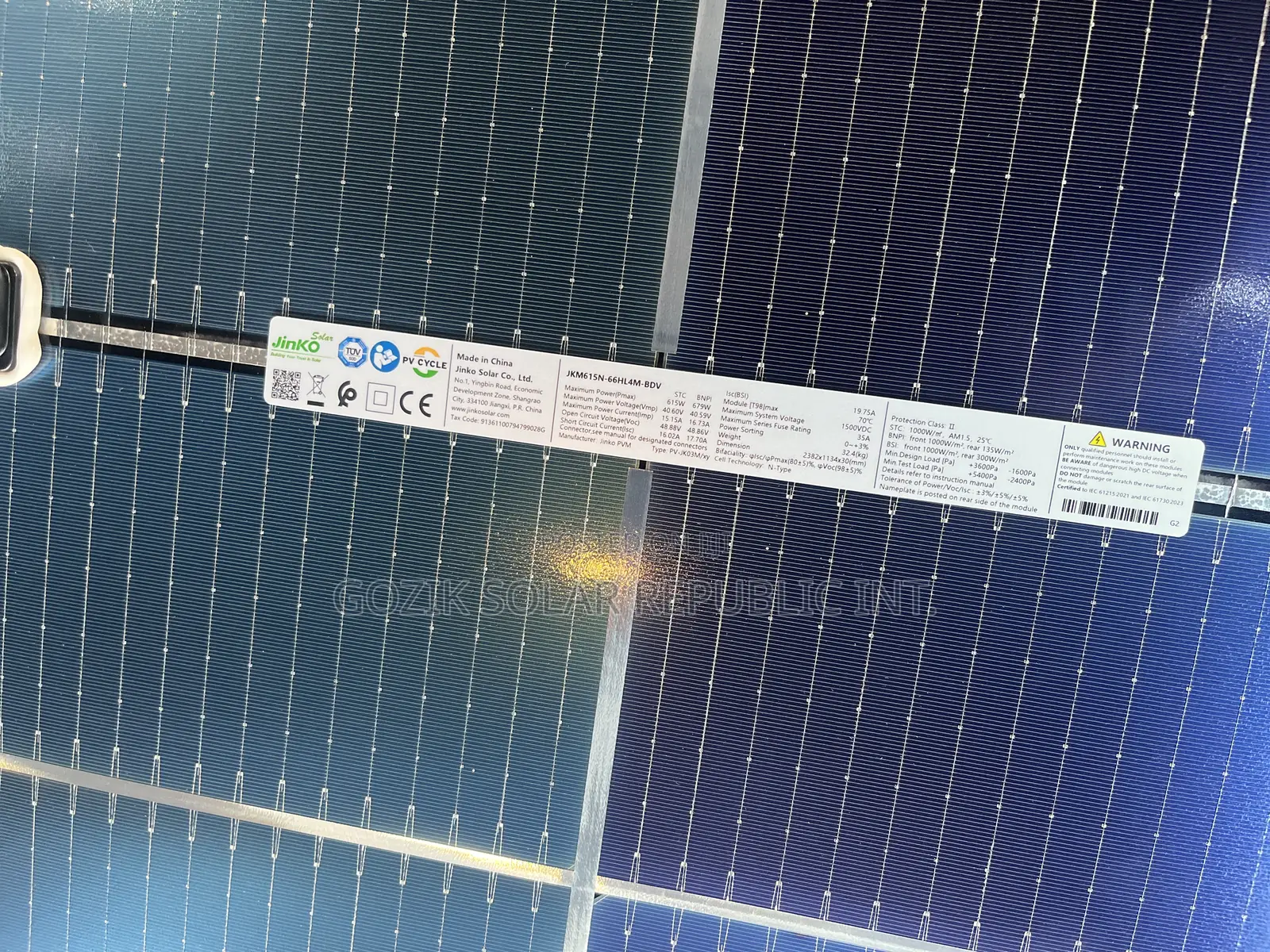 Jinko Solar 615w Monobiafecial