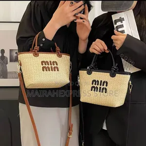 Woven Bag Women's Handbag Featuring Embroidered Thread