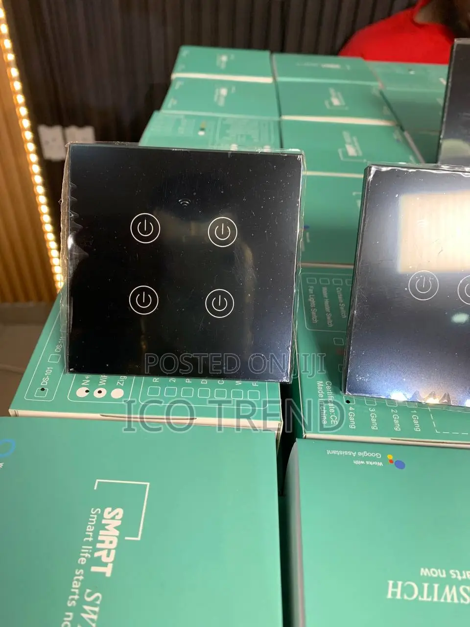 Tuya Wifi Smart Touch Wall Smart Light Switch 4 Gang, App