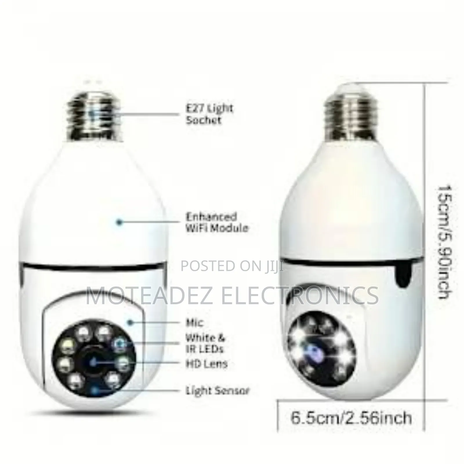 360° Rotatable E27 Light Bulb Wireless Wifi Security Camera