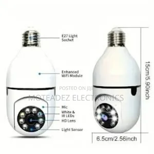 360° Rotatable E27 Light Bulb Wireless Wifi Security Camera
