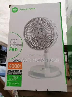 Dp Rechargeable Fan With Battery Capacity of 4000 Amp