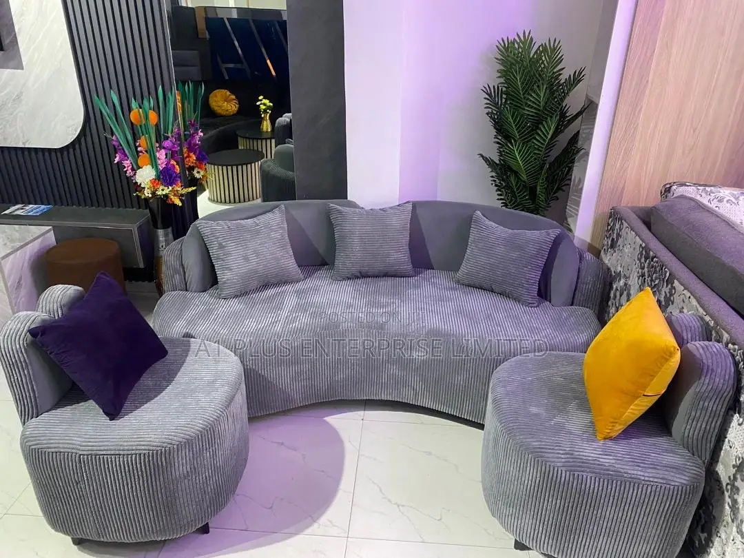 3,1,1 Dark Grey Sofa Set With Pillows