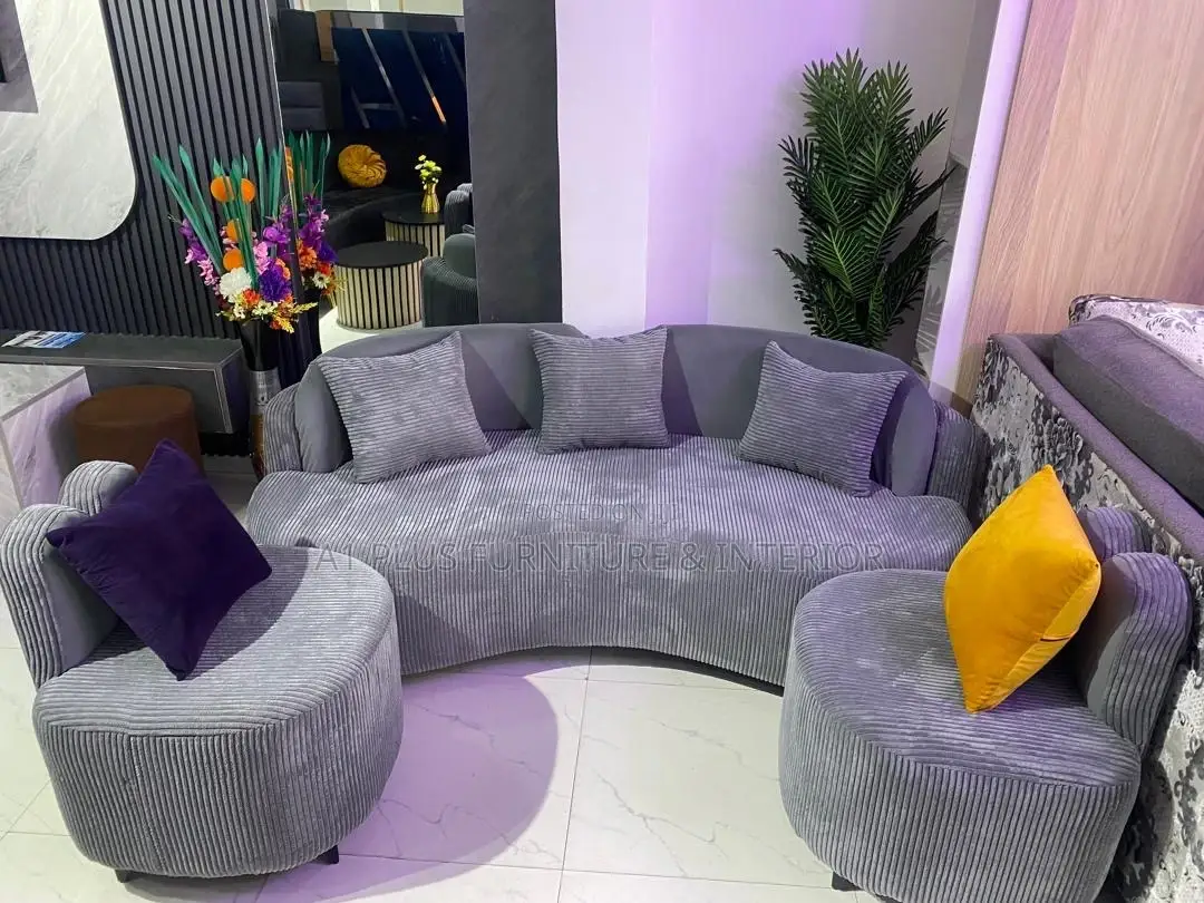 3,1,1 Dark Grey Sofa Set With Pillows