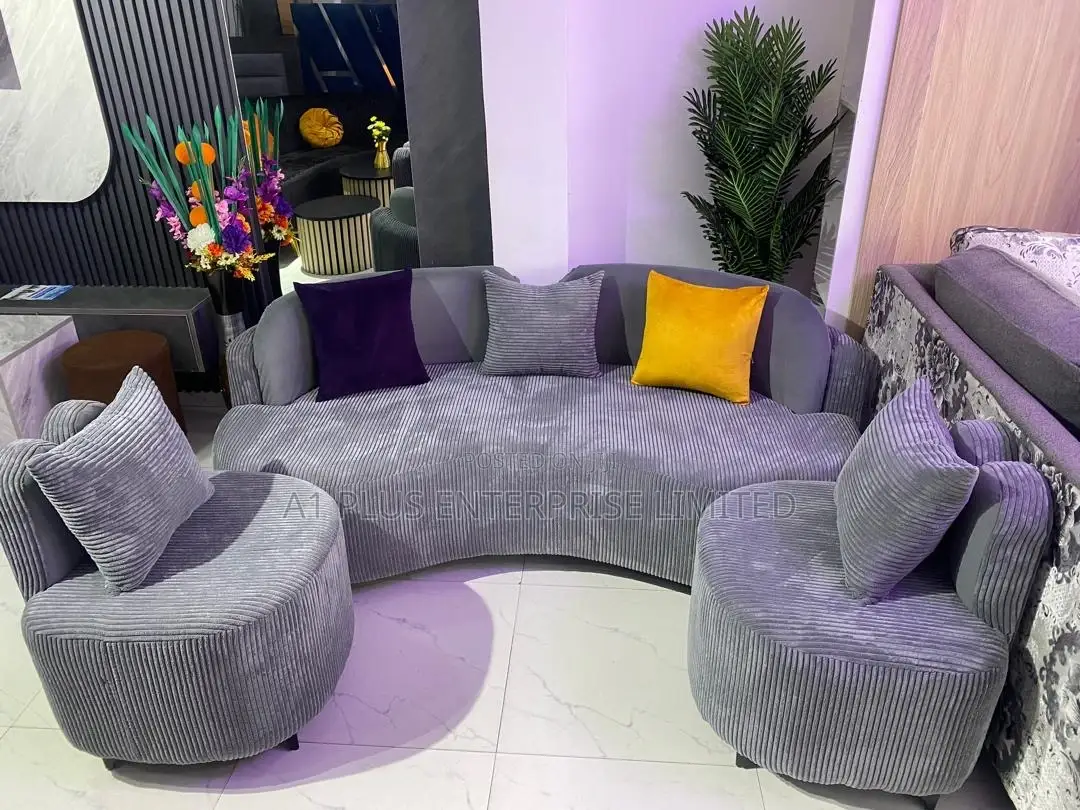 3,1,1 Dark Grey Sofa Set With Pillows
