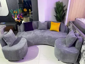 3,1,1 Dark Grey Sofa Set With Pillows