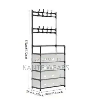 Cloth Hanger Rack and Shoe Rack - 5 Layers