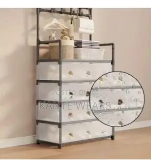 Cloth Hanger Rack and Shoe Rack - 5 Layers