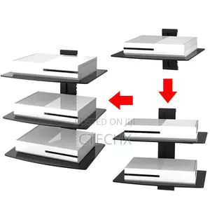 Suptek 3 Floating Shelf Wall Bracket With Tempered Glass