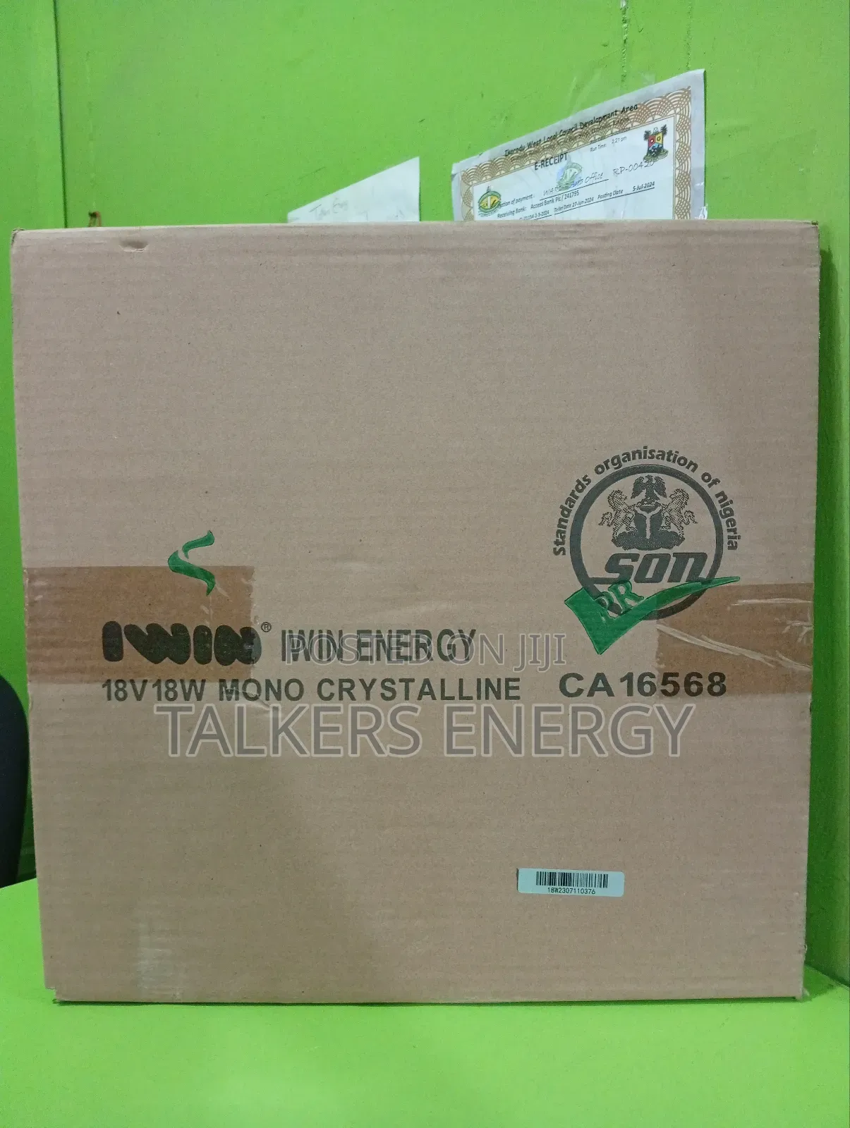 Iwin Energy 18v 18w Solar Panel For Fan
