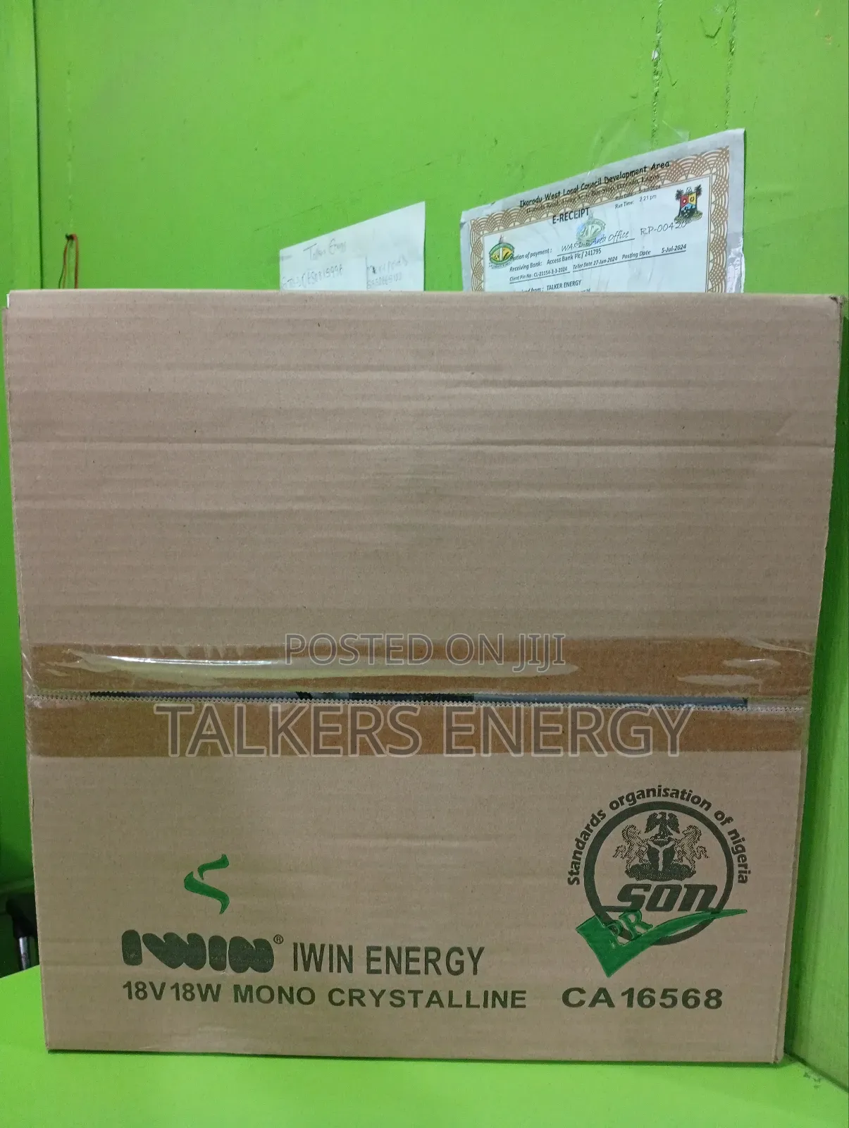 Iwin Energy 18v 18w Solar Panel For Fan