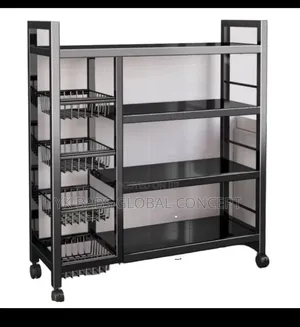 Kitchen Vegetables Basket Trolley Storage Rack 4 Layer