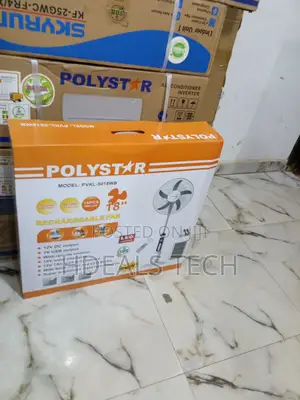 Polystar 18" Standing Rechargeable Fan With Led Light