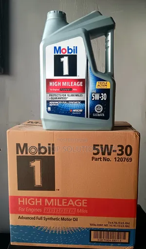 Mobil 1 High Mileage Full Synthetic Oil 5w-30 5qt (1pack)