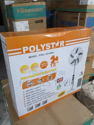 Powerful Rechargeable Fan 18" - Polystar Brand