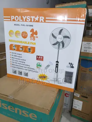 Polystar PVKL-5018wb - Rechargeable Fan With Modern Design