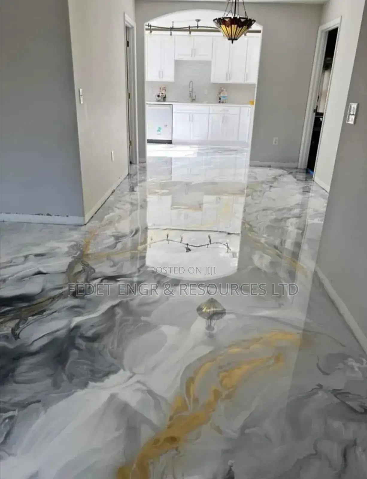 Interior Epoxy Pattern Reflector Flooring