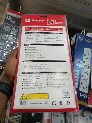 Mercury Surge Protector 6 Ways Extension Model: 6240u-4u