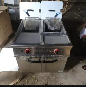 Photo - Industrial Double Deep Fryer With Cabinet