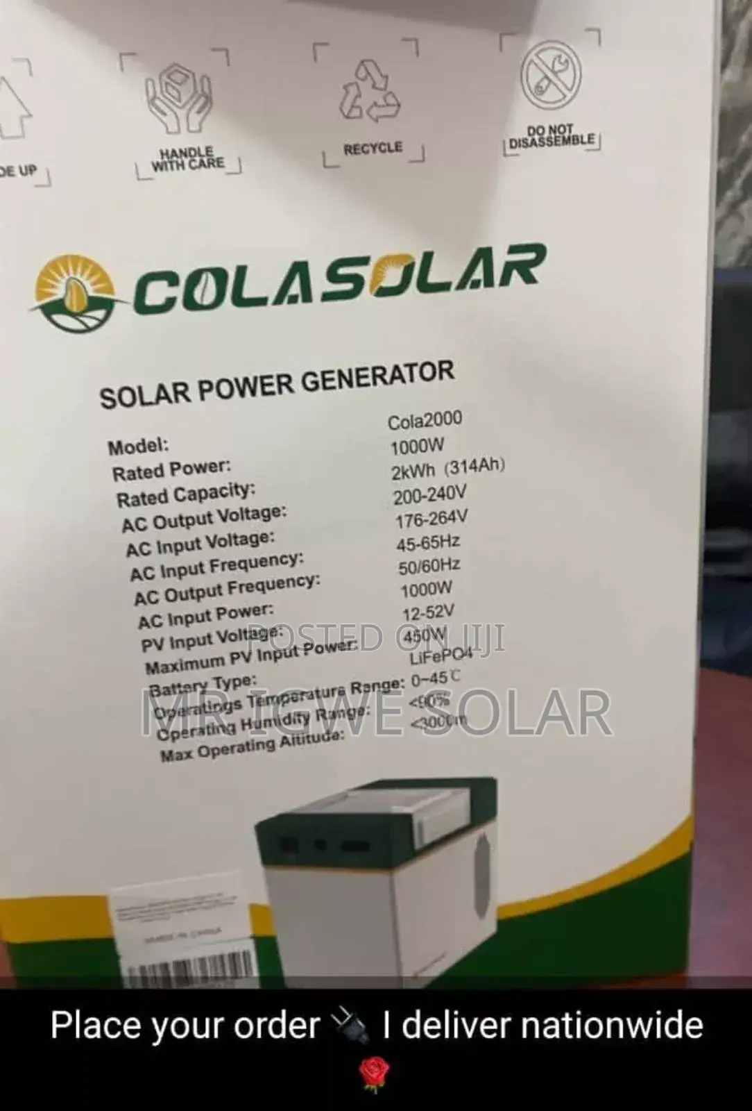 Colar Solar Generator 2kwh
