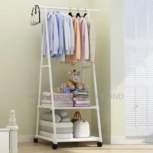 Triangle Cloth Coat Rack With 2 Layer Shoe Rack