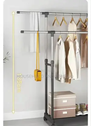 Extendable Double Pole Cloth Rack With Shoe Rack Big Size