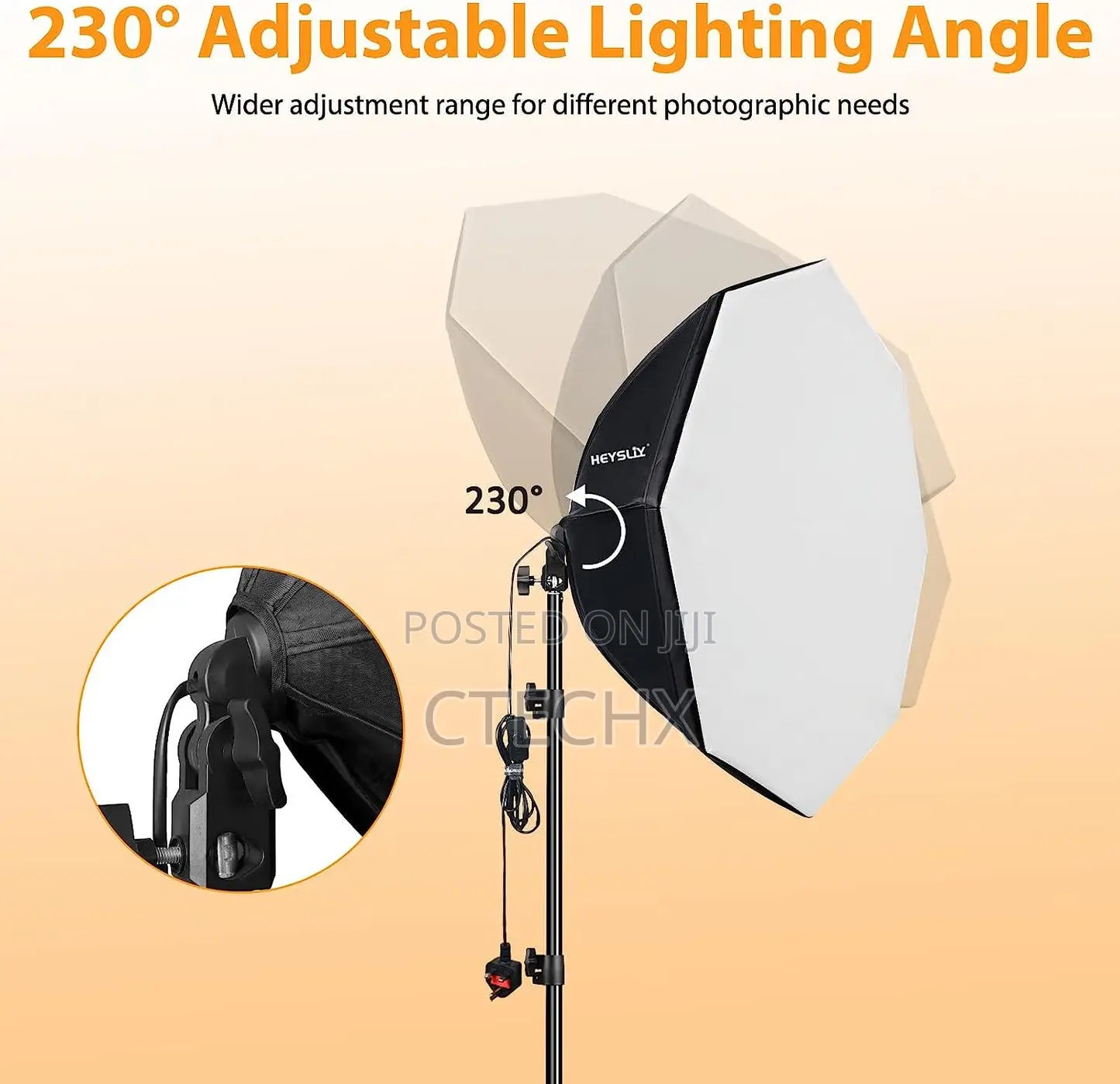 Octagonal Softbox Photography RGB Lighting Kit 2x26''/65cm