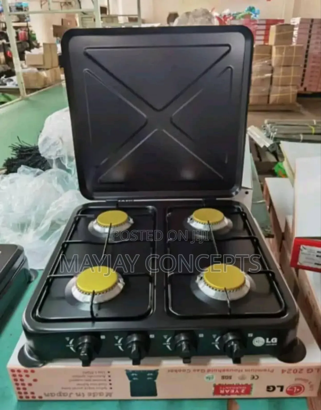 Lg 4-Burner Table Gas Cooker-Automatic Ignition,Non-Stick