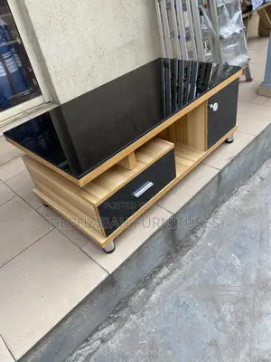 Brown Center Table With Glass Top