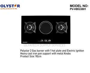 Polystar 2gas Burner With 1hot Plate and Electric Ignition