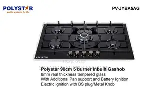 Polystar 90cm 5 Burner Inbuilt Gas