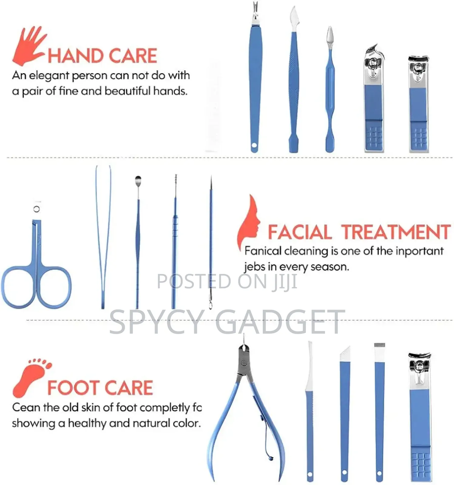 16 in 1 Manicure Pedicure Tool Set With Purse