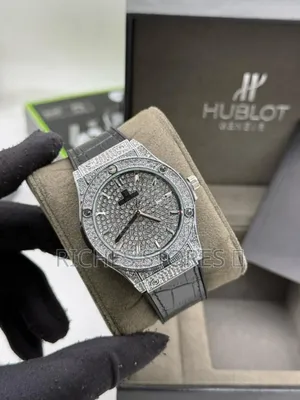 High Quality Hublot Full Stone Case Leather Watch