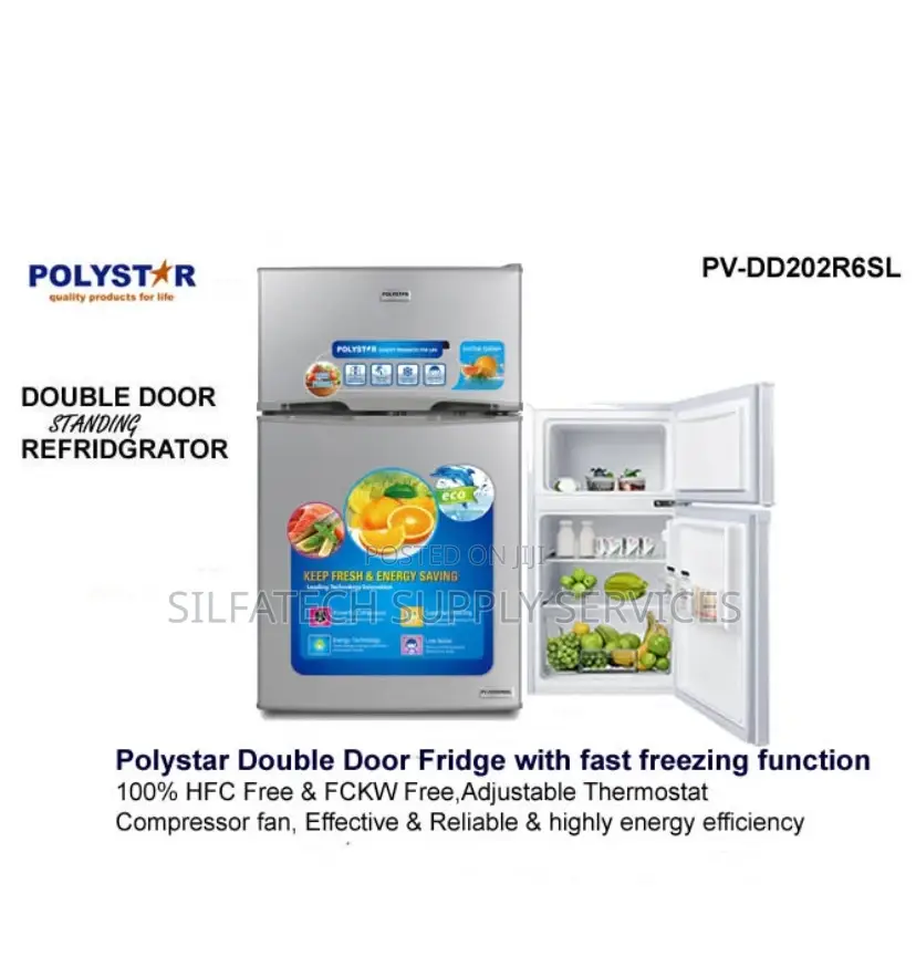 Polystar Double Door Fridge