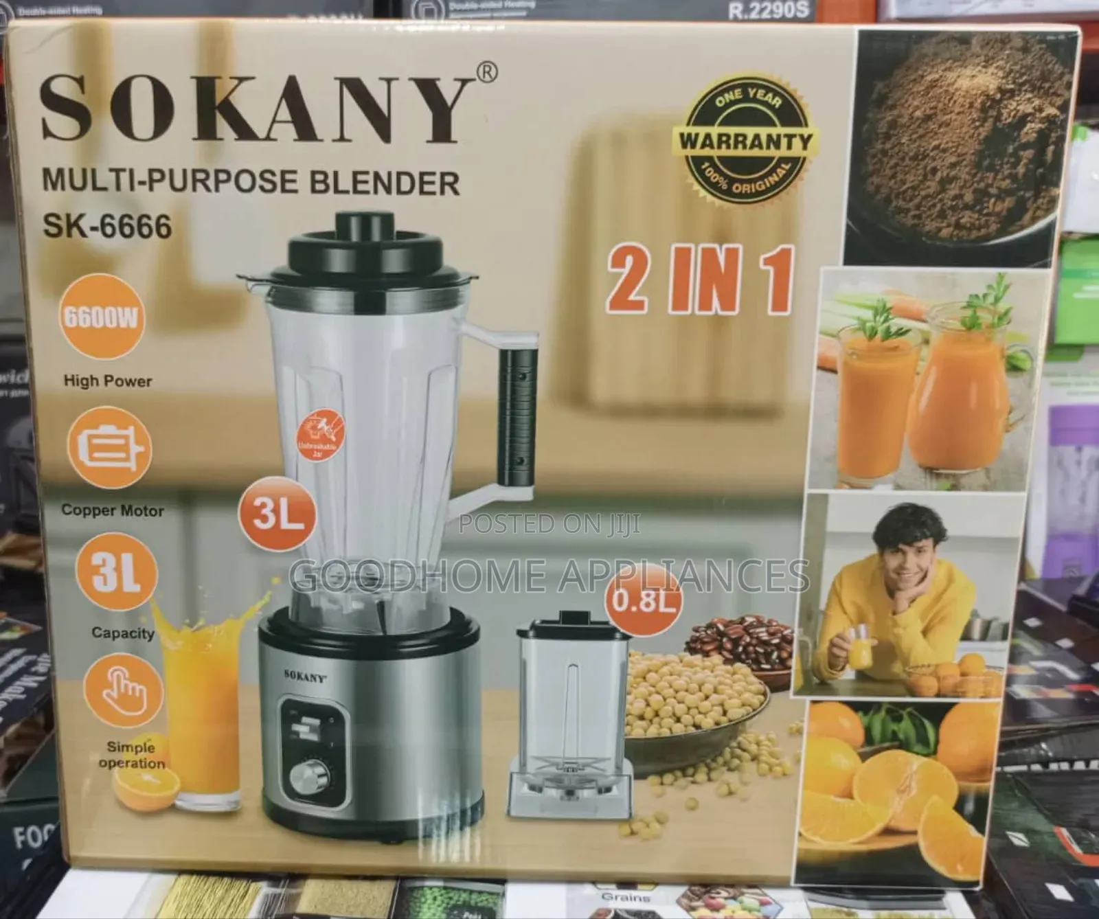 Sokany 2 in 1 Multipurpose Blender