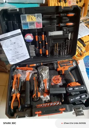 Tool Boxes With 48v Lithium Battery Cordless Drill Machine