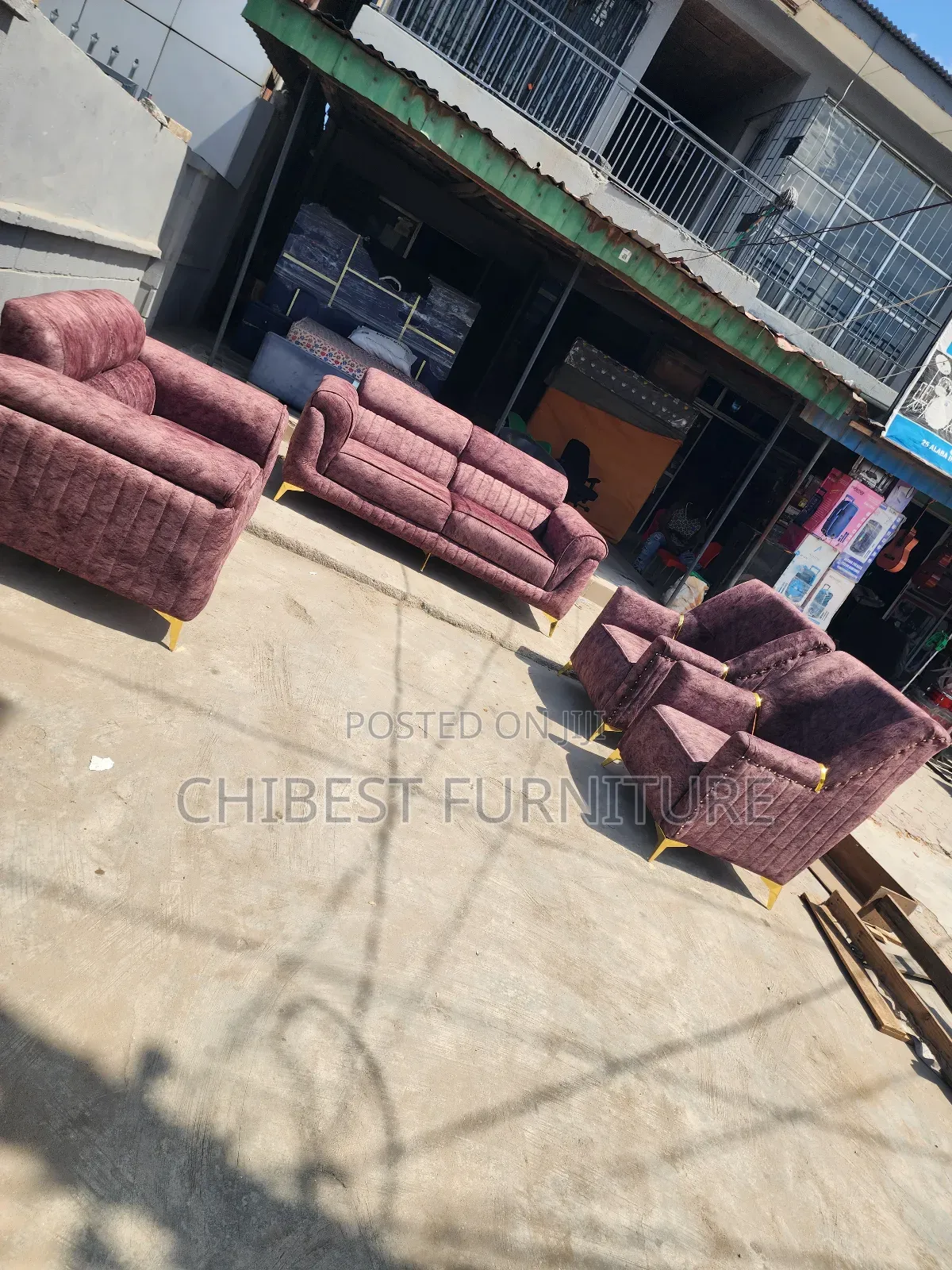 Set of Modernized Sitting Room Sofas.
