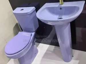 Basic Blue Wc and Pedestal Basin Sets