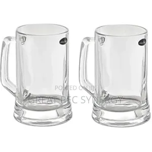 2 Pieces Thick Glass Cup - Traditional Beer Glass Mug (50cl)