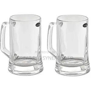2 Pieces Thick Glass Cup - Traditional Beer Glass Mug (50cl)