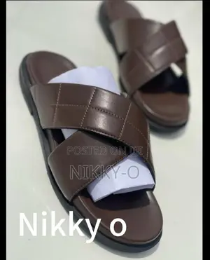 Pure Leather Slippers Brown